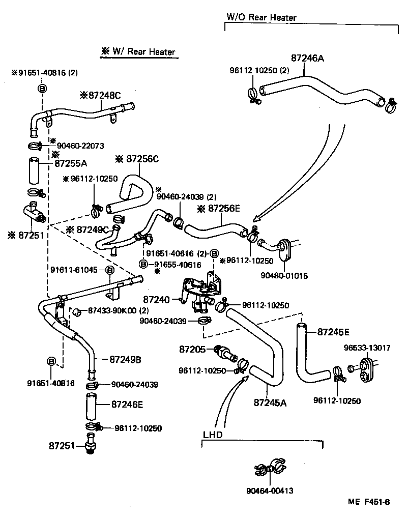 99556-20090 HOSE, REAR HEATER WATER OUTLET, B product image