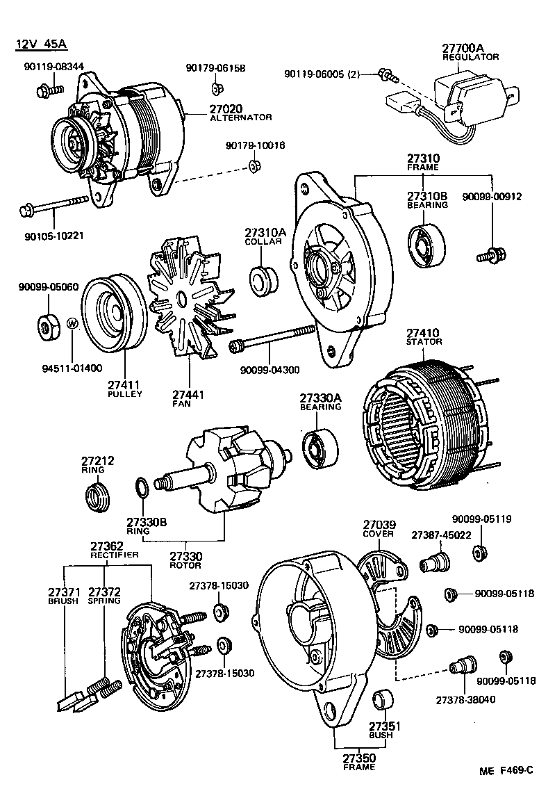 27020-56380 ALTERNATOR ASSY product image