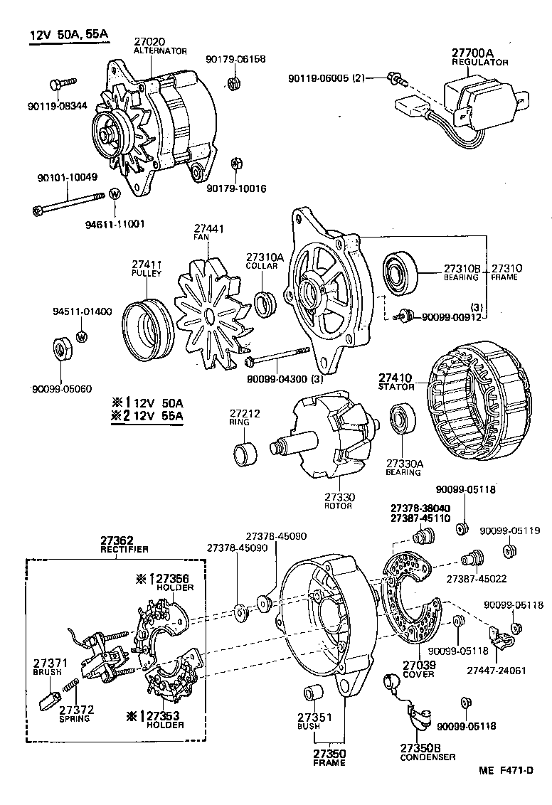 27020-56380 ALTERNATOR ASSY product image