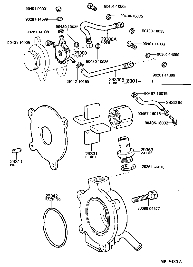 90923-02085 HOSE, VACUUM PUMP OIL INLET product image