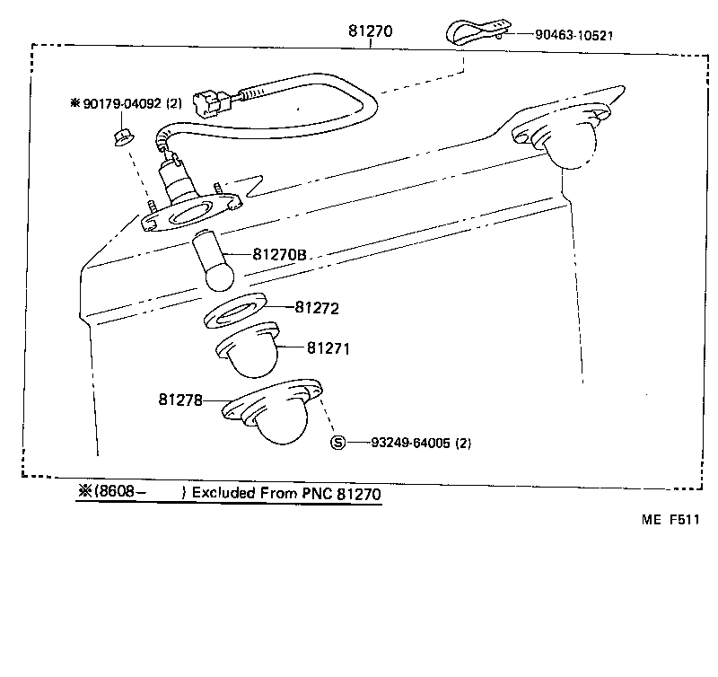 81270-69185 LAMP ASSY, LICENSE PLATE product image