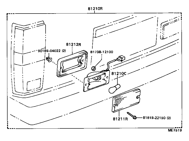 81210-23010 LAMP ASSY, REAR FOG product image