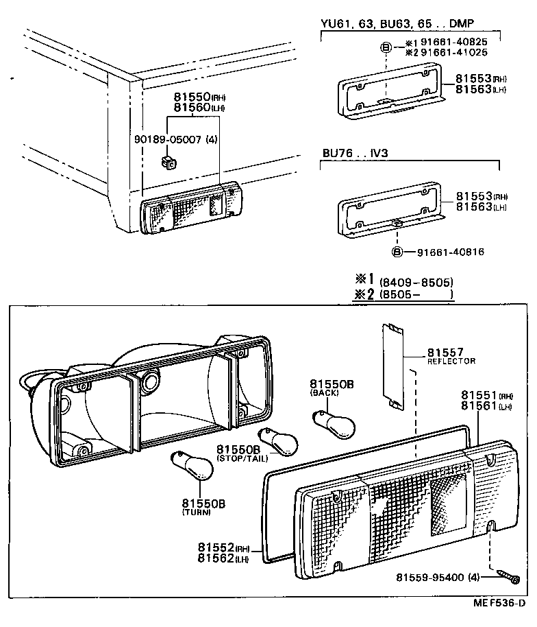 75103-95409 BRACKET, REAR COMBINATION LAMP, NO.1 RH product image