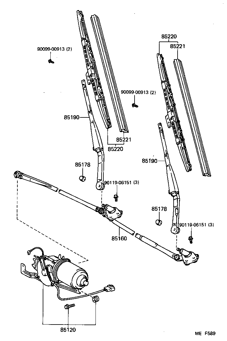 85160-17031 LINK ASSY, WINDSHIELD WIPER product image