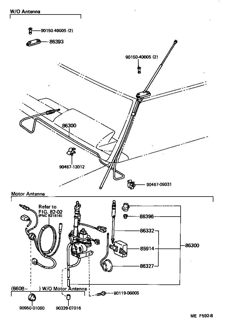Toyota 86300-17060 ANTENNA ASSY, W/HOLDER