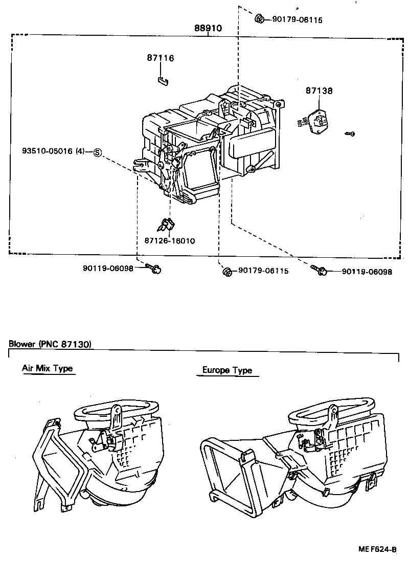 87104-16100 MOTOR SUB-ASSY, HEATER BLOWER product image