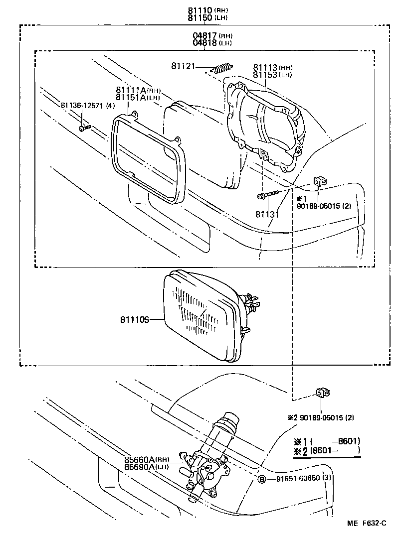 Toyota 81150-80383 HEADLAMP ASSY, LH