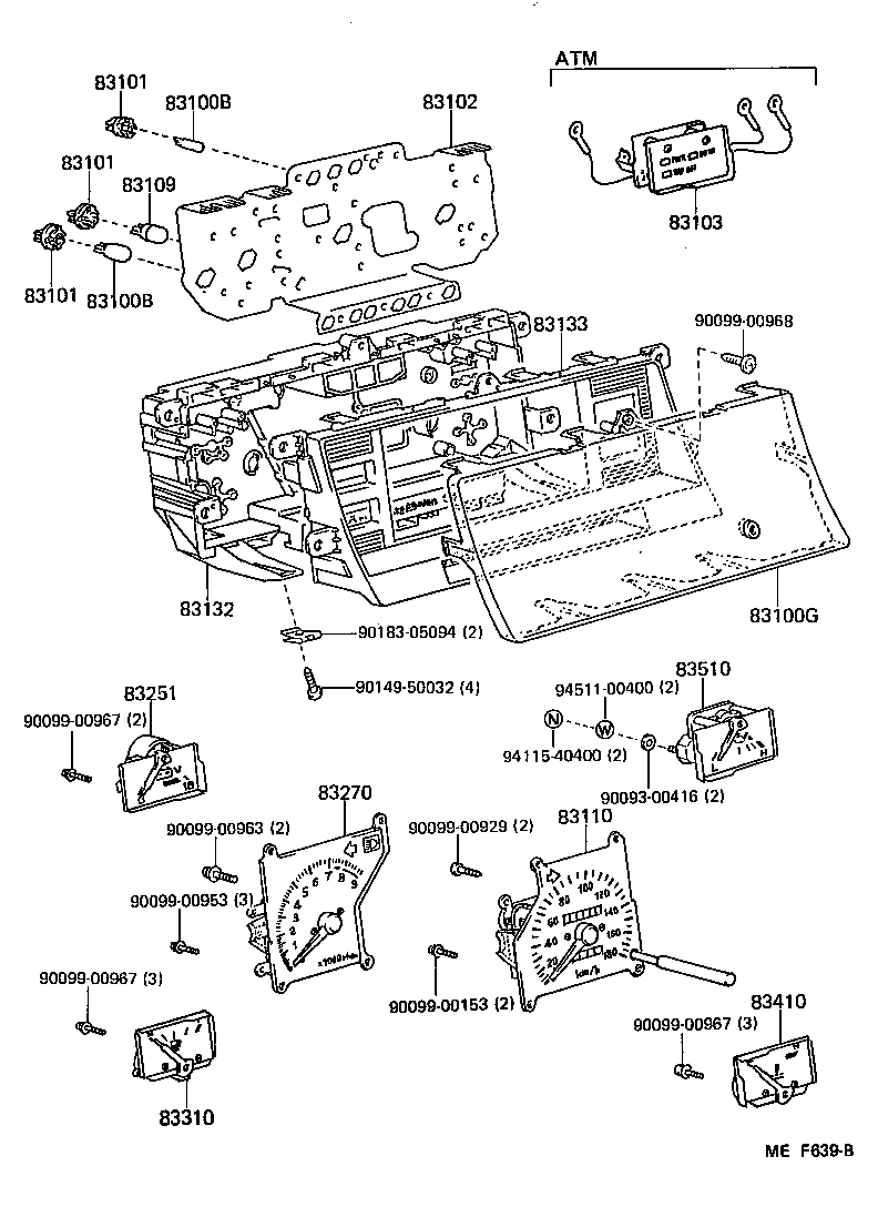 Toyota 83133-17030 PLATE, COMBINATION METER, NO.1