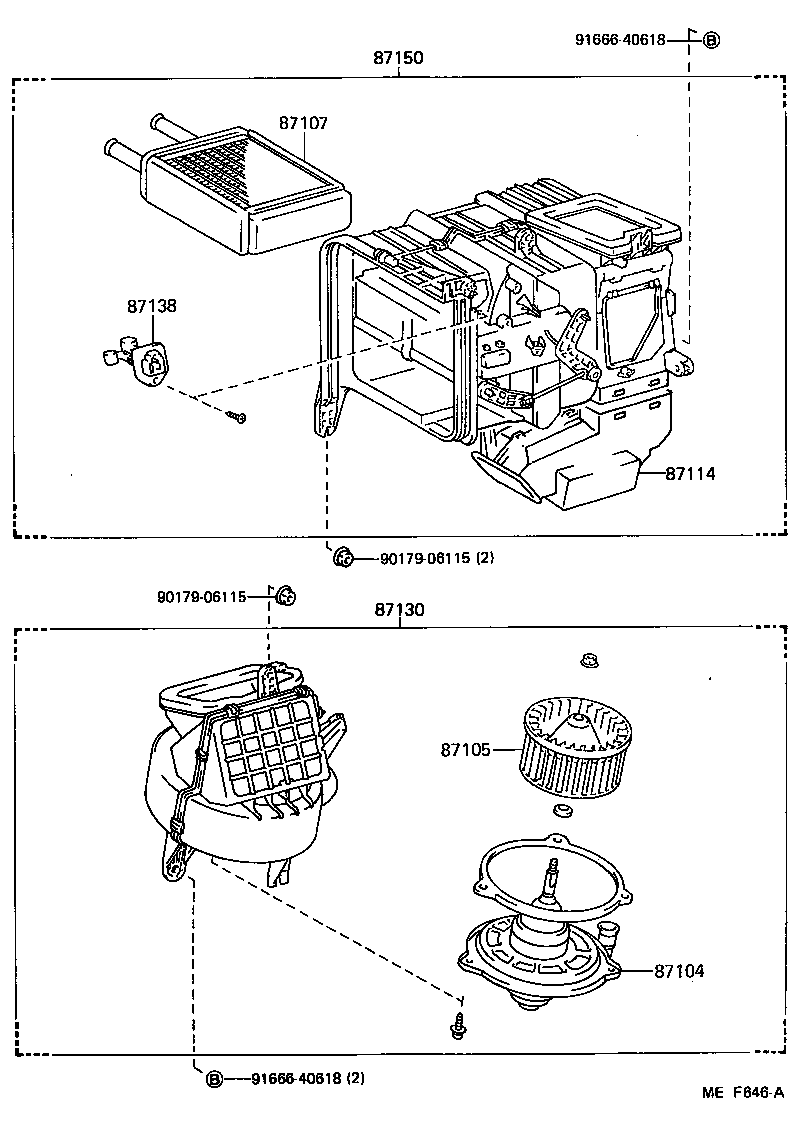 87130-10111 BLOWER ASSY, HEATER, FRONT product image