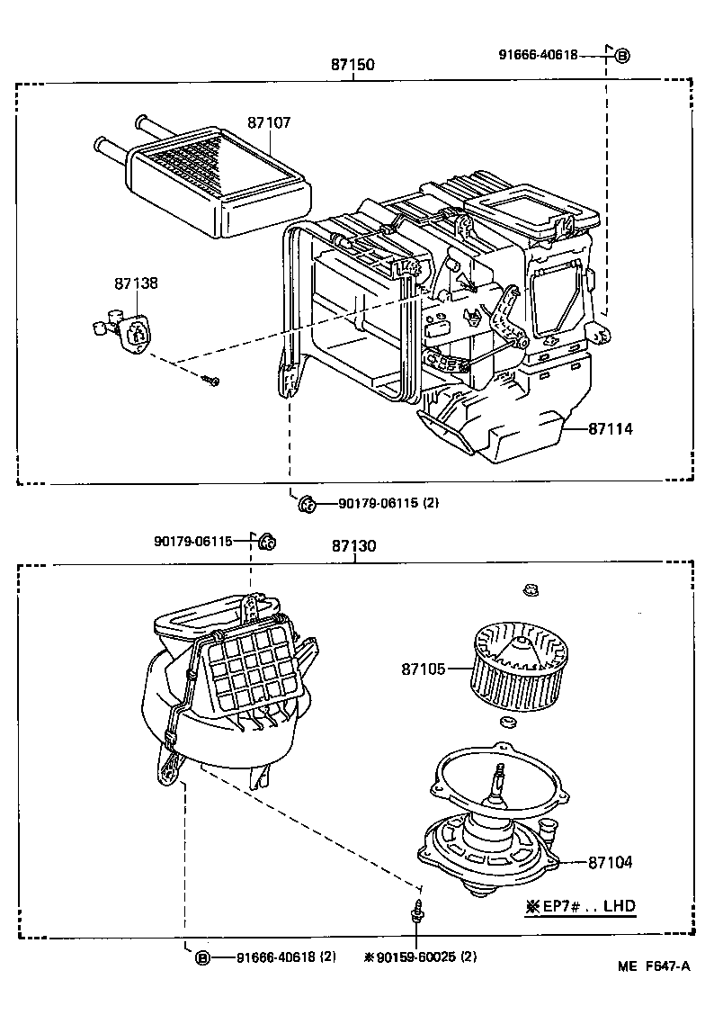 87104-10150 MOTOR SUB-ASSY, HEATER BLOWER product image