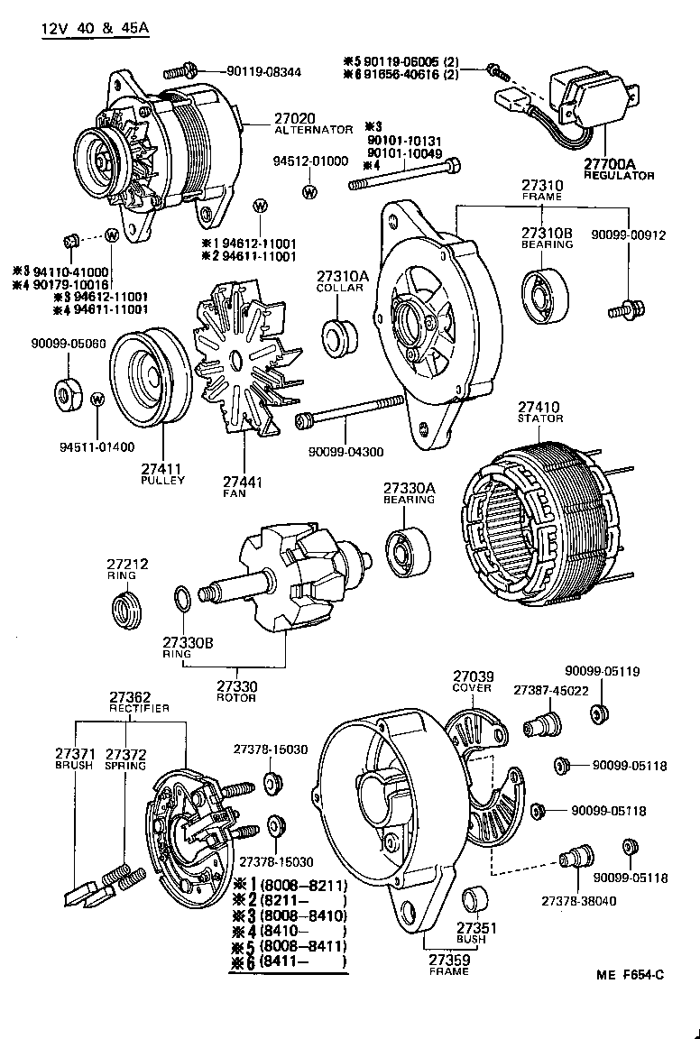 Toyota 27330-68150 ROTOR ASSY, ALTERNATOR