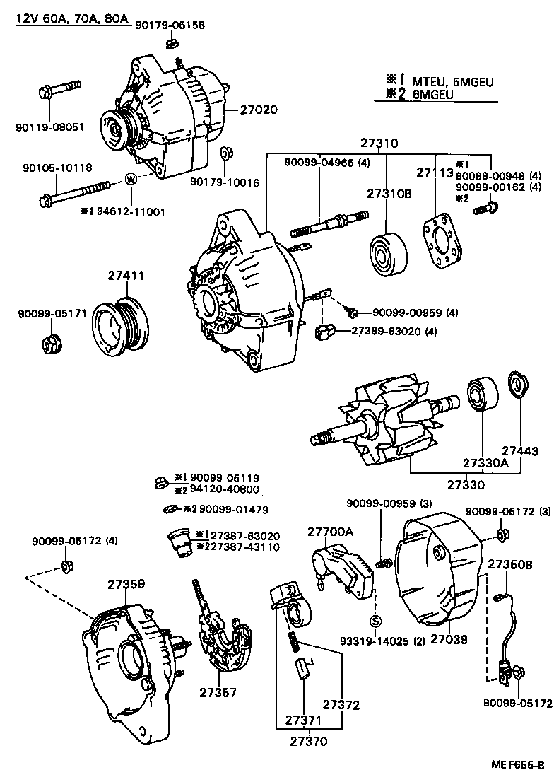 27310-43050 FRAME ASSY, DRIVE END, ALTERNATOR product image
