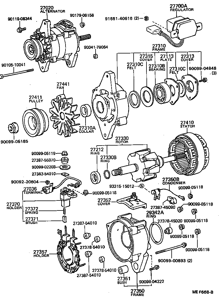 27020-56360 ALTERNATOR ASSY product image