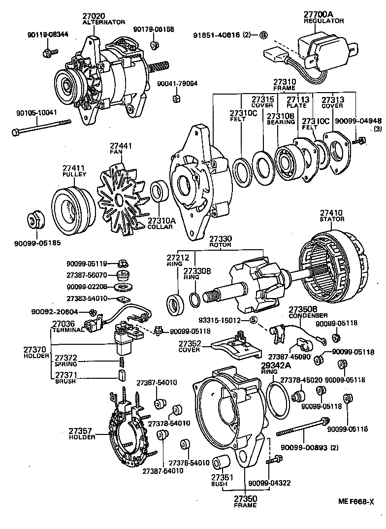 27020-56430 ALTERNATOR ASSY product image