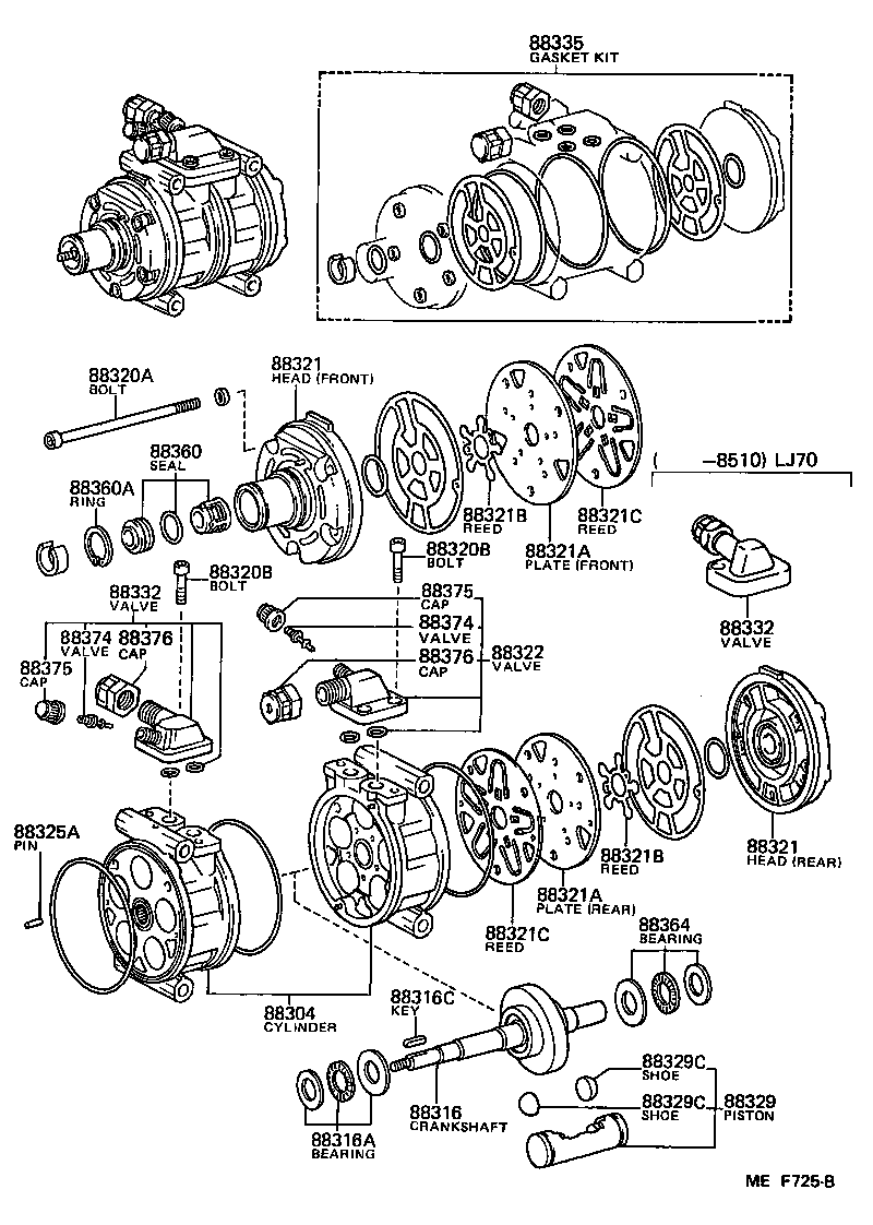 88320-60201 COMPRESSOR ASSY, COOLER product image
