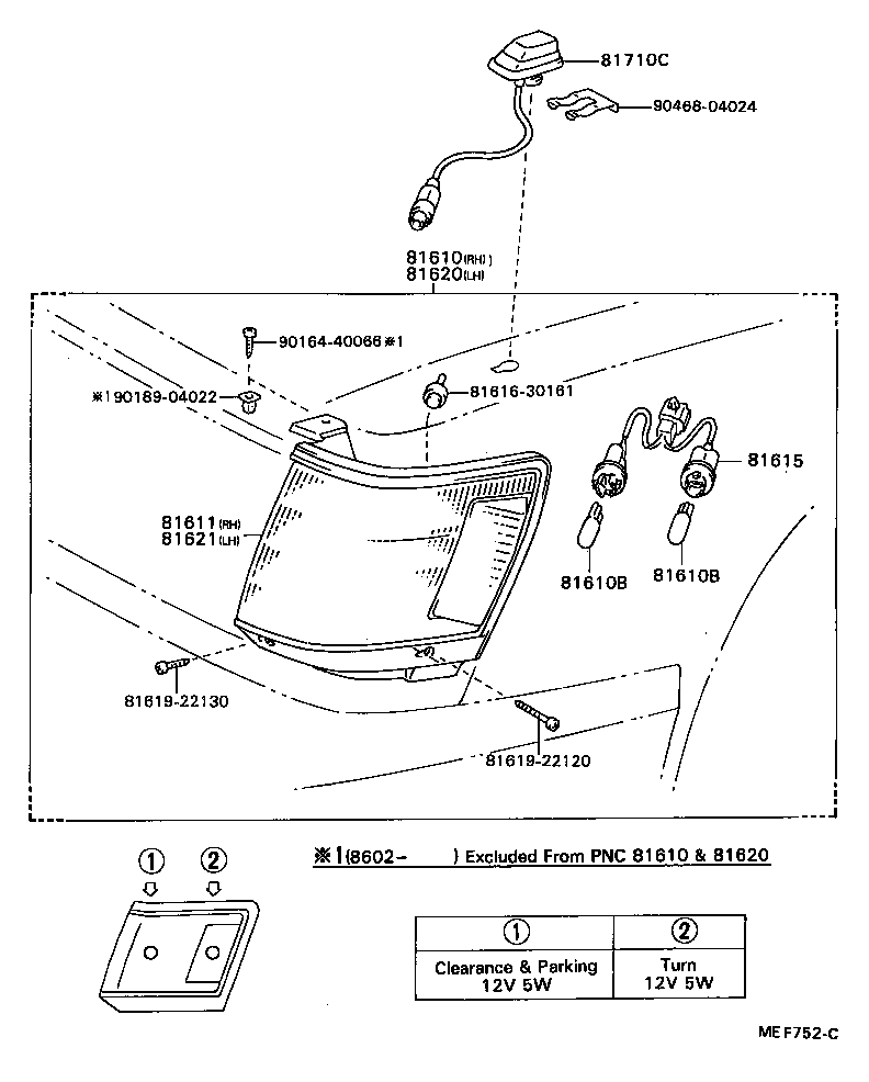 81610-29435 LAMP ASSY, PARKING & CLEARANCE, RH product image