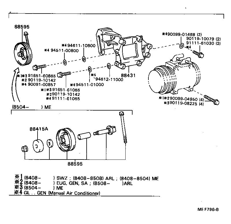 88440-26070 PULLEY ASSY, IDLE, NO.2 product image