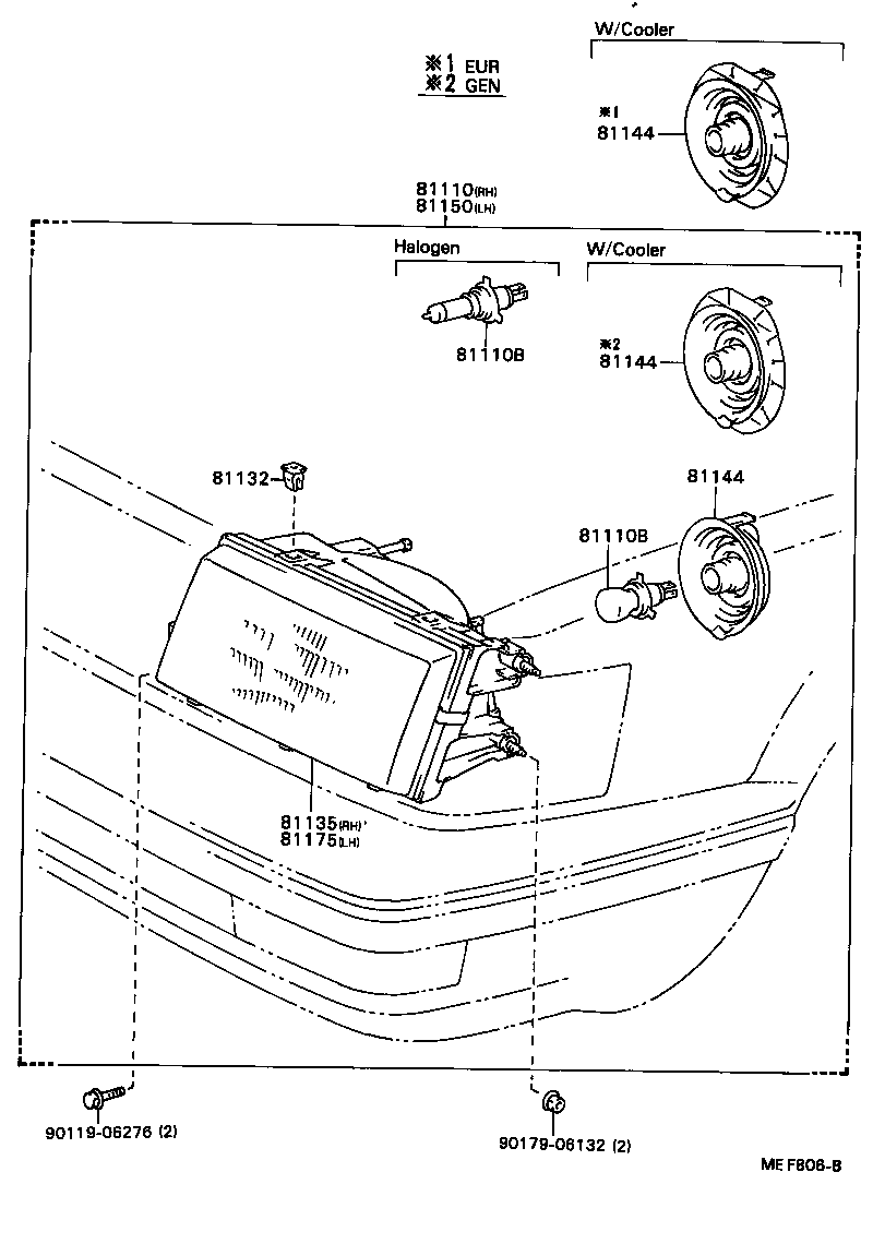 81150-80433 HEADLAMP ASSY, LH product image