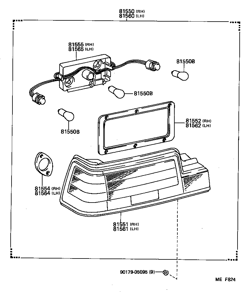 81560-80173 LAMP ASSY, REAR COMBINATION, LH product image