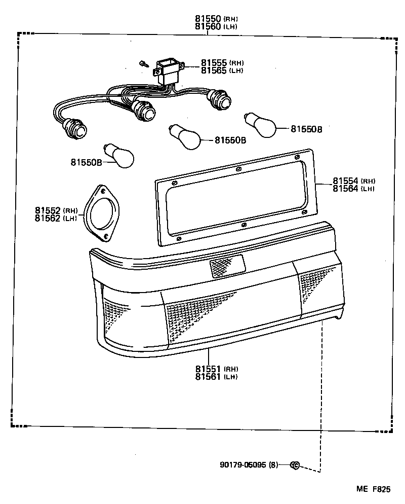 81560-80173 LAMP ASSY, REAR COMBINATION, LH product image