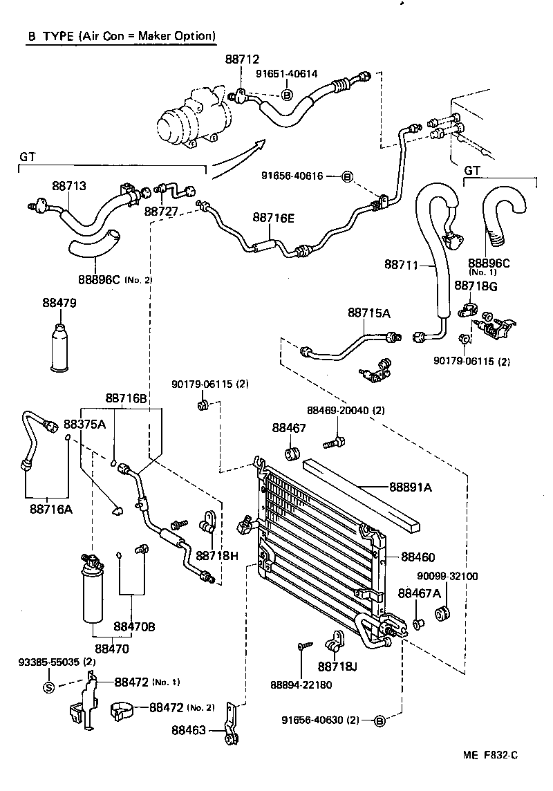 88720-12210 HOSE, COOLER REFRIGERANT SUCTION, NO.1 product image