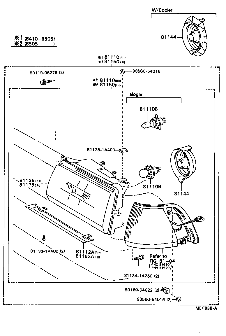 81150-80433 HEADLAMP ASSY, LH product image