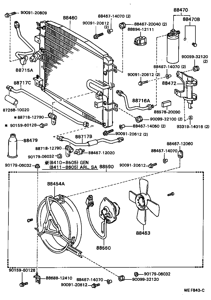 88453-32010 FAN, COOLING (FOR CONDENSER) product image