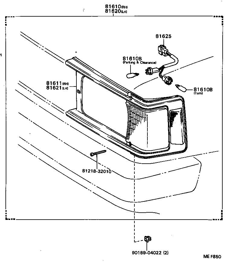 81610-19355 LAMP ASSY, PARKING & CLEARANCE, RH product image