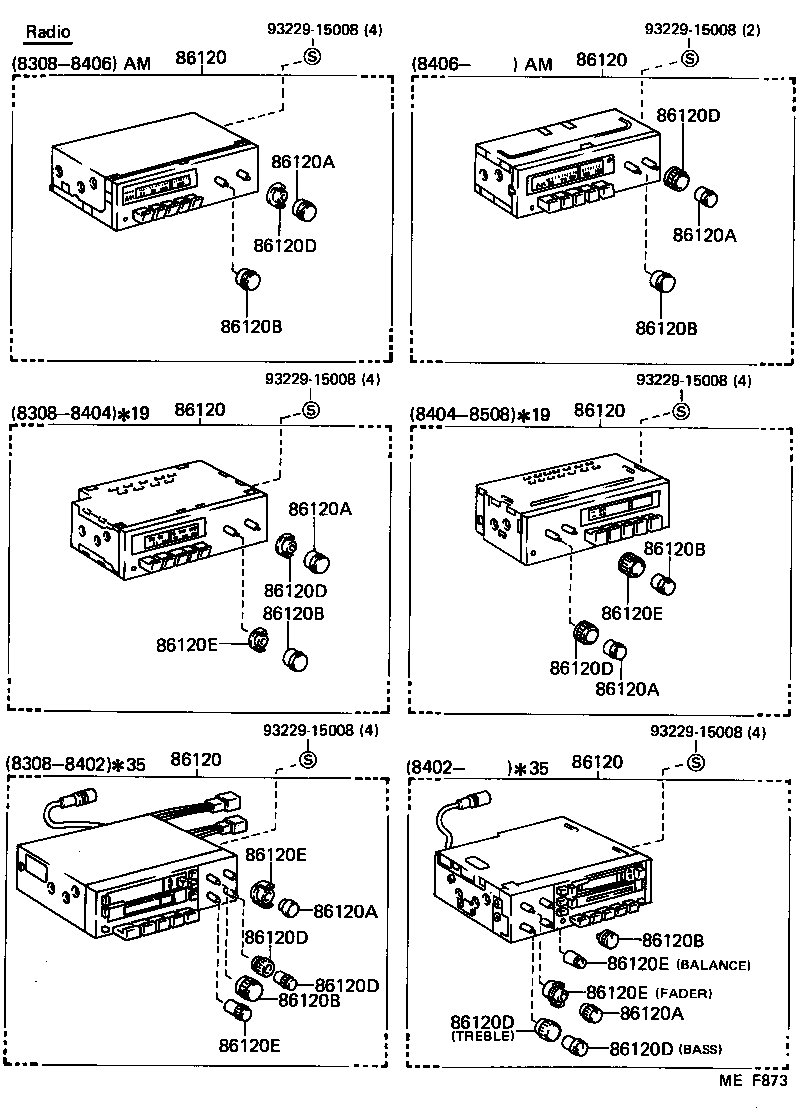 86128-14740 KNOB, RADIO RECEIVER SWITCH product image