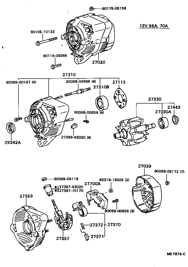 27020-64110 ALTERNATOR ASSY product image