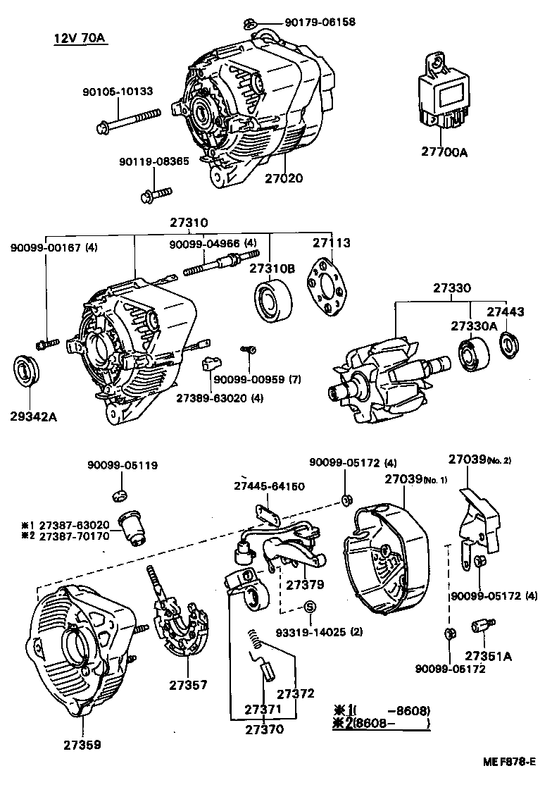 27020-64110 ALTERNATOR ASSY product image