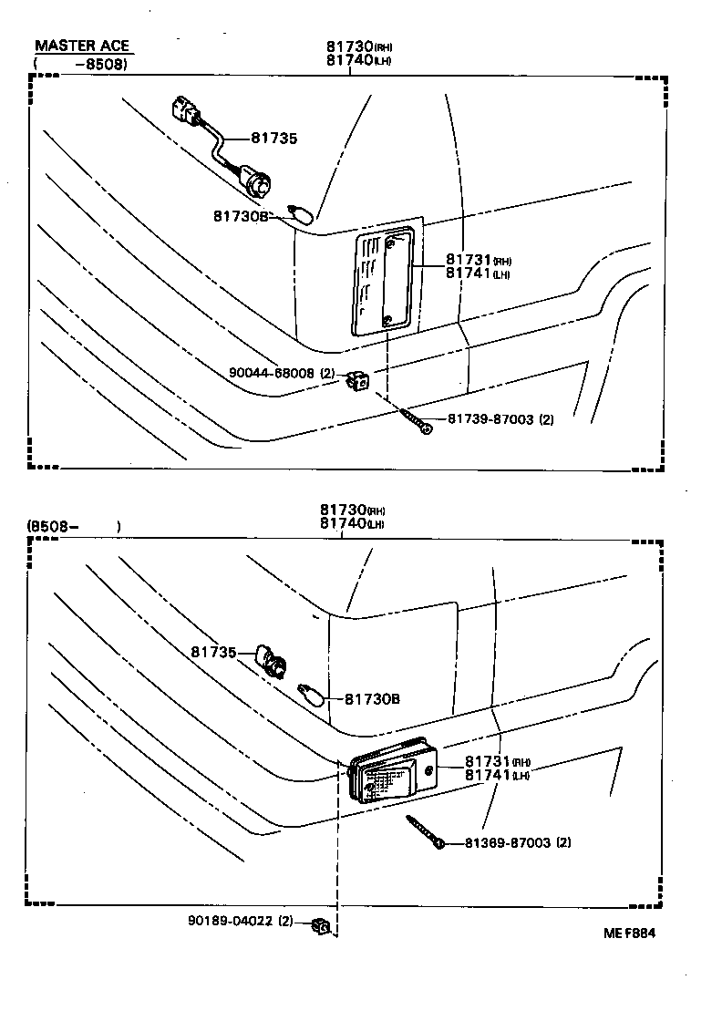 81735-87003 SOCKET AND WIRE, SIDE TURN SIGNAL LAMP product image