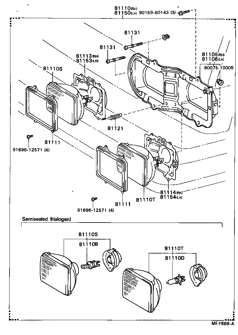 81135-28030 UNIT ASSY, HEADLAMP, RH product image