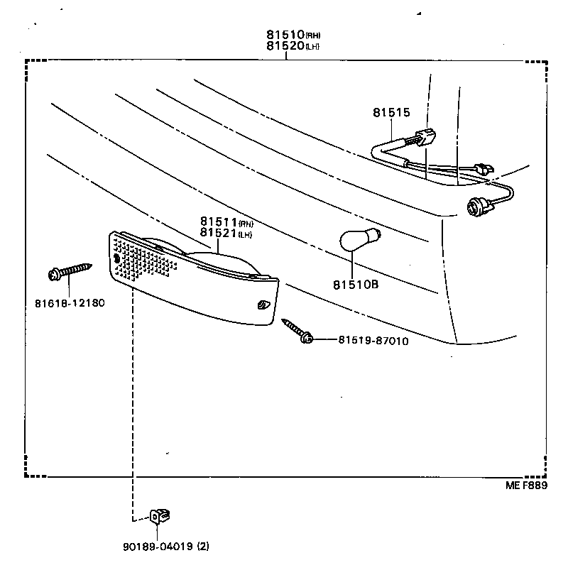 81511-87012 LENS, FRONT TURN SIGNAL LAMP, RH product image
