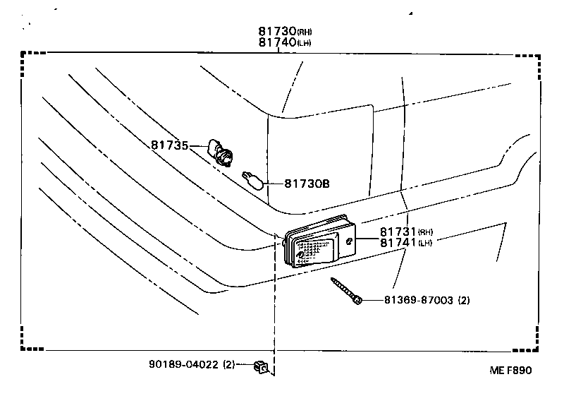 81735-87004 SOCKET AND WIRE, SIDE TURN SIGNAL LAMP product image