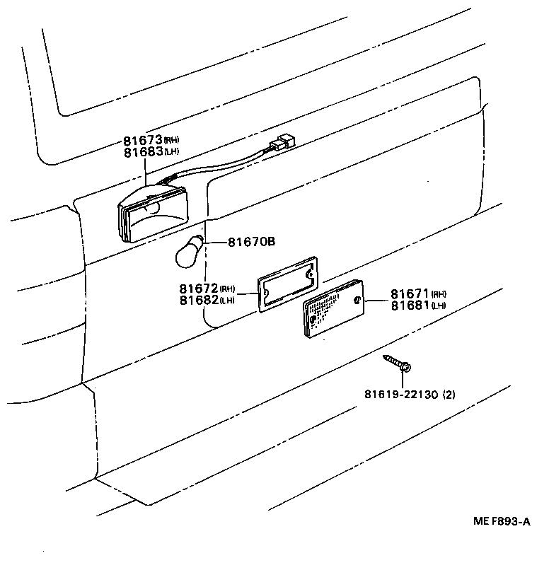 81673-87001 BODY, BACK-UP LAMP, RH product image