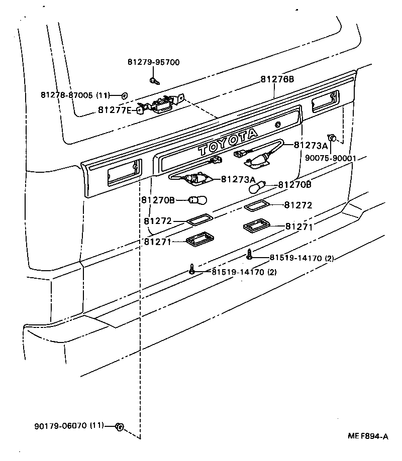 81277-87010 HANDLE, LICENSE PLATE LAMP product image