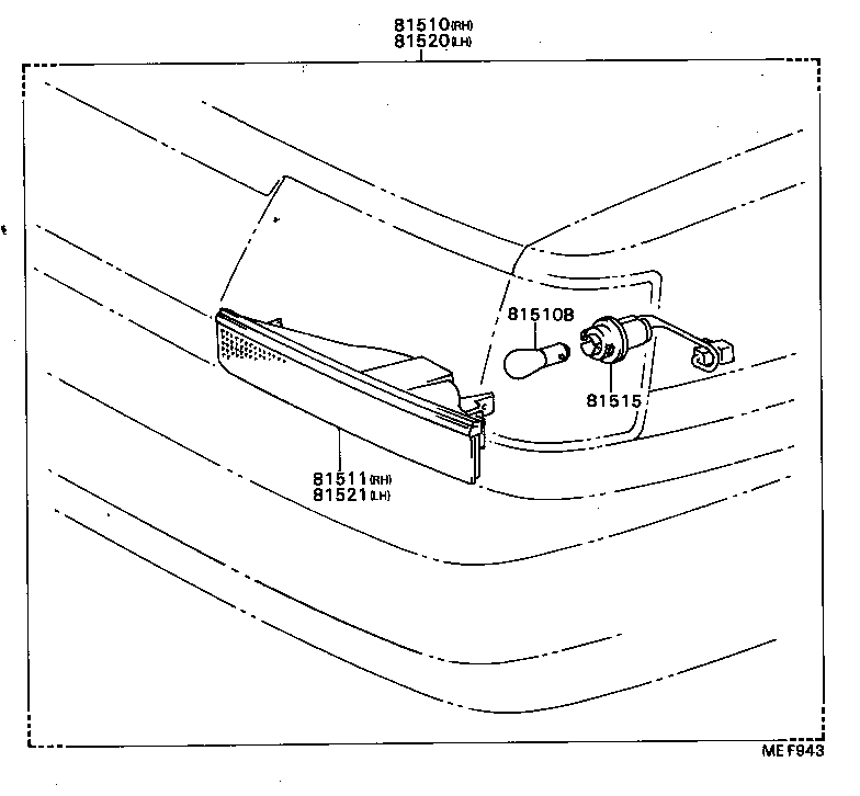 81516-20290 WIRE SUB-ASSY, FRONT TURN SIGNAL LAMP BODY product image