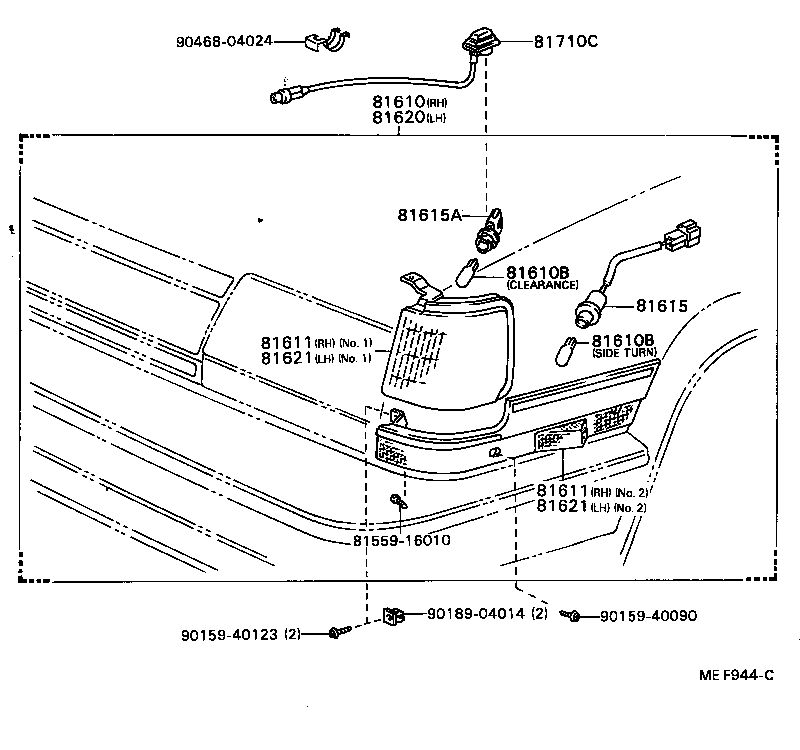 81610-20280 LAMP ASSY, PARKING & CLEARANCE, RH product image
