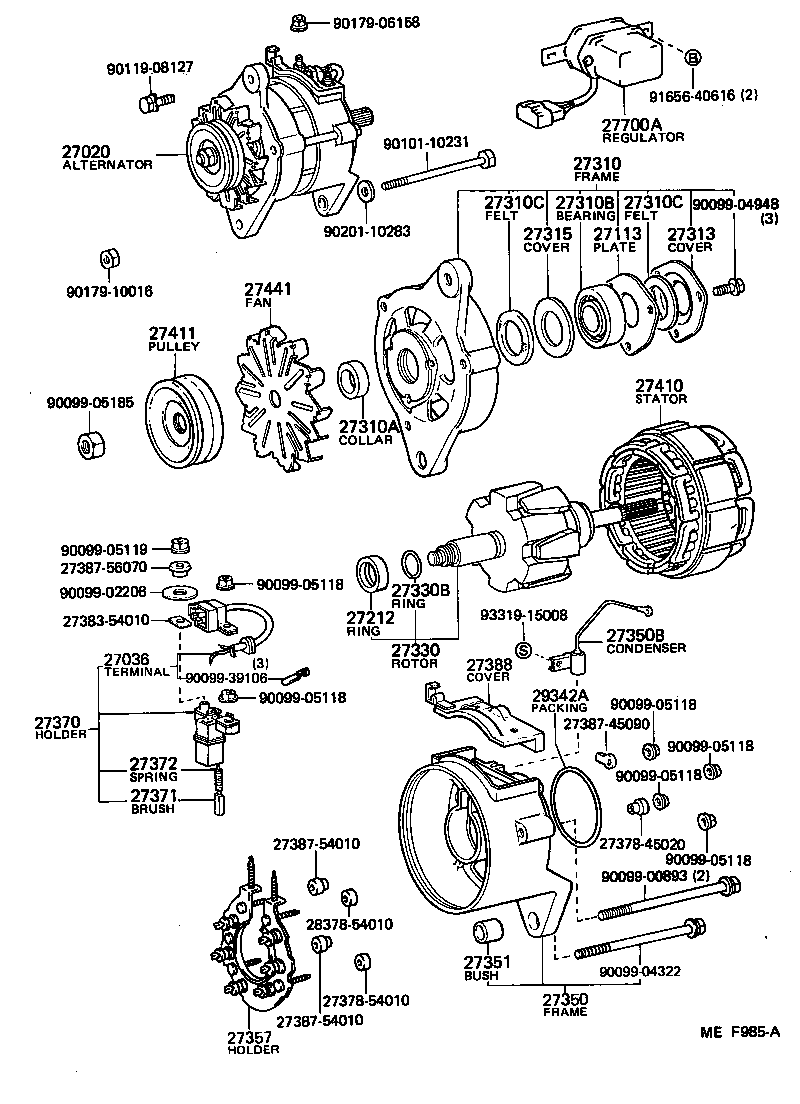 27020-54270 ALTERNATOR ASSY product image