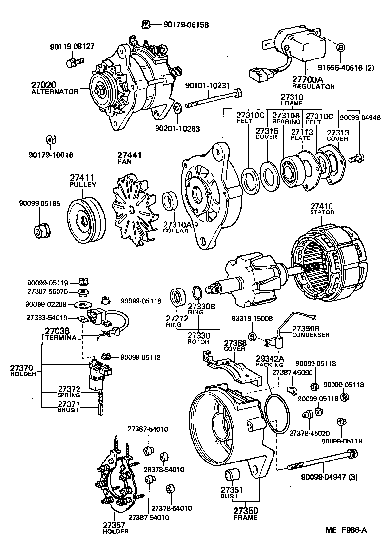 27020-54290 ALTERNATOR ASSY product image