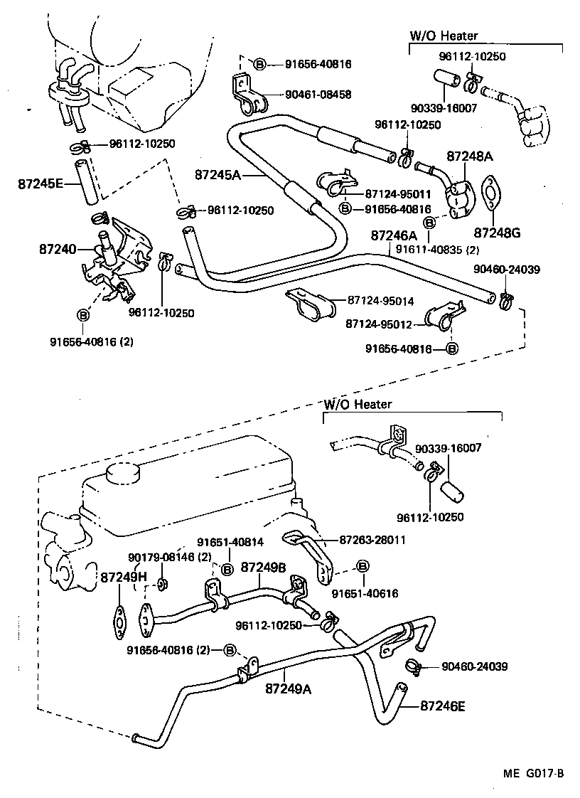 87208-95011 PIPE, HEATER WATER OUTLET, A product image