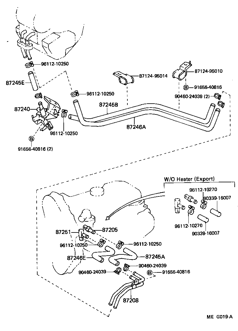87208-95011 PIPE, HEATER WATER OUTLET, A product image