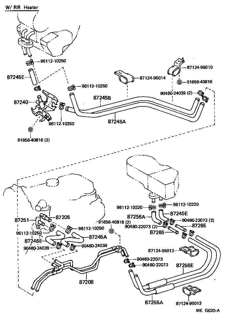 87209-95028 HOSE, REAR HEATER WATER OUTLET, B product image