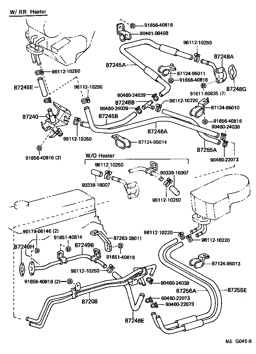 87208-95011 PIPE, HEATER WATER OUTLET, A product image