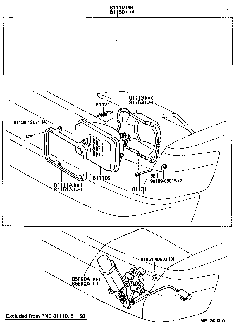 Toyota 85690-20011 MOTOR ASSY, LIGHT RETRACTOR, LH