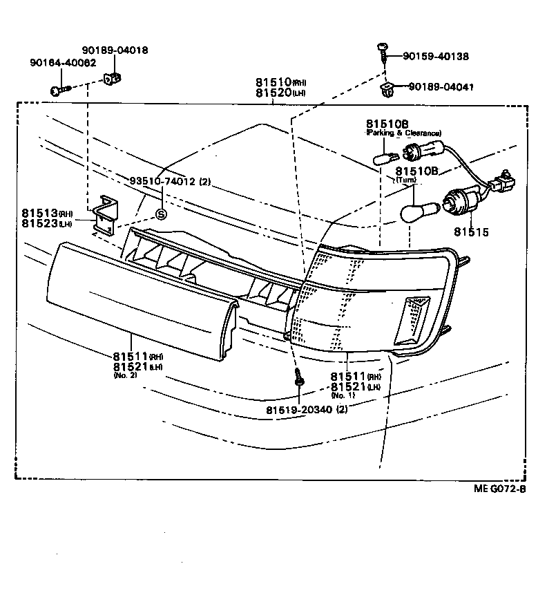 81520-20340 LAMP ASSY, FRONT TURN SIGNAL, LH product image