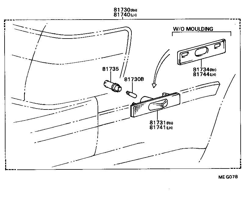81730-20140 LAMP ASSY, SIDE TURN SIGNAL, RH product image