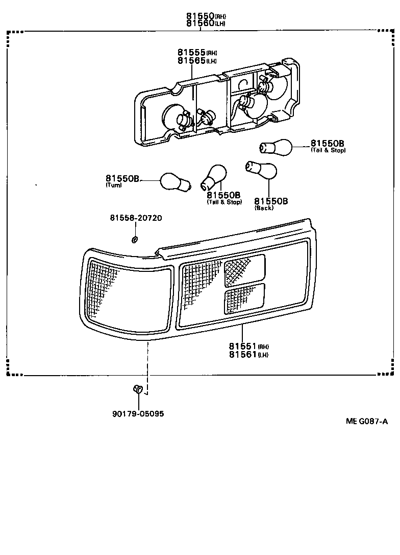 81565-20650 SOCKET & WIRE SUB-ASSY, REAR COMBINATION LAMP, LH product image