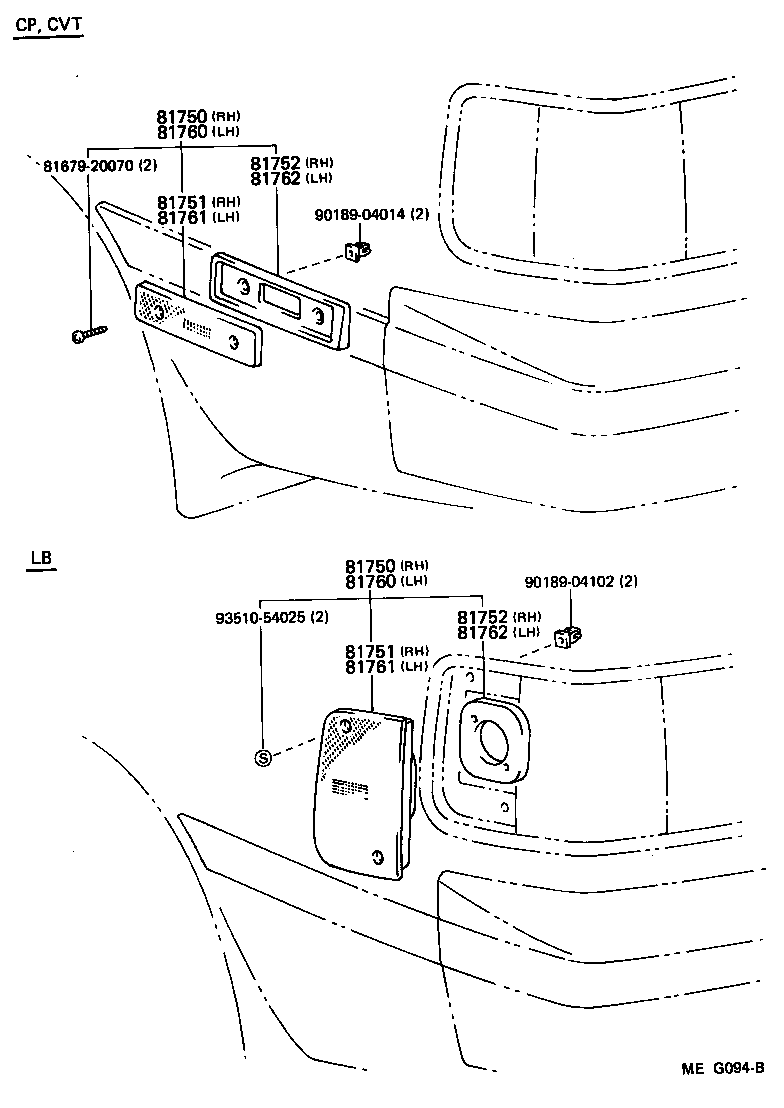 Toyota 81760-20040 LAMP ASSY, REAR SIDE MARKER, LH